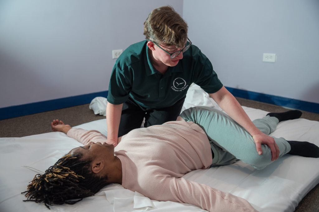person receiving shiatsu treatment